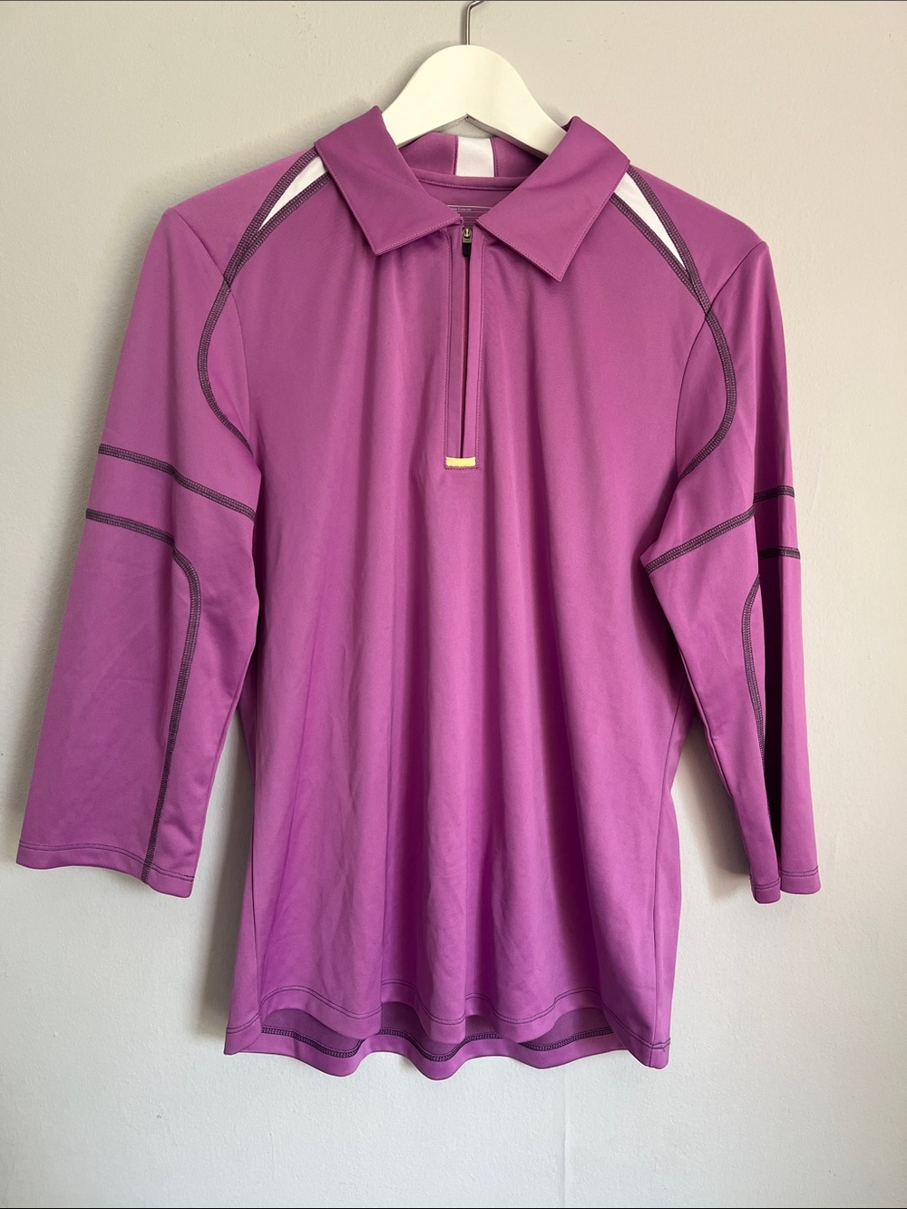 Cutter & Buck Magenta Quarter-Zip Quarter Sleeve Athletic Top